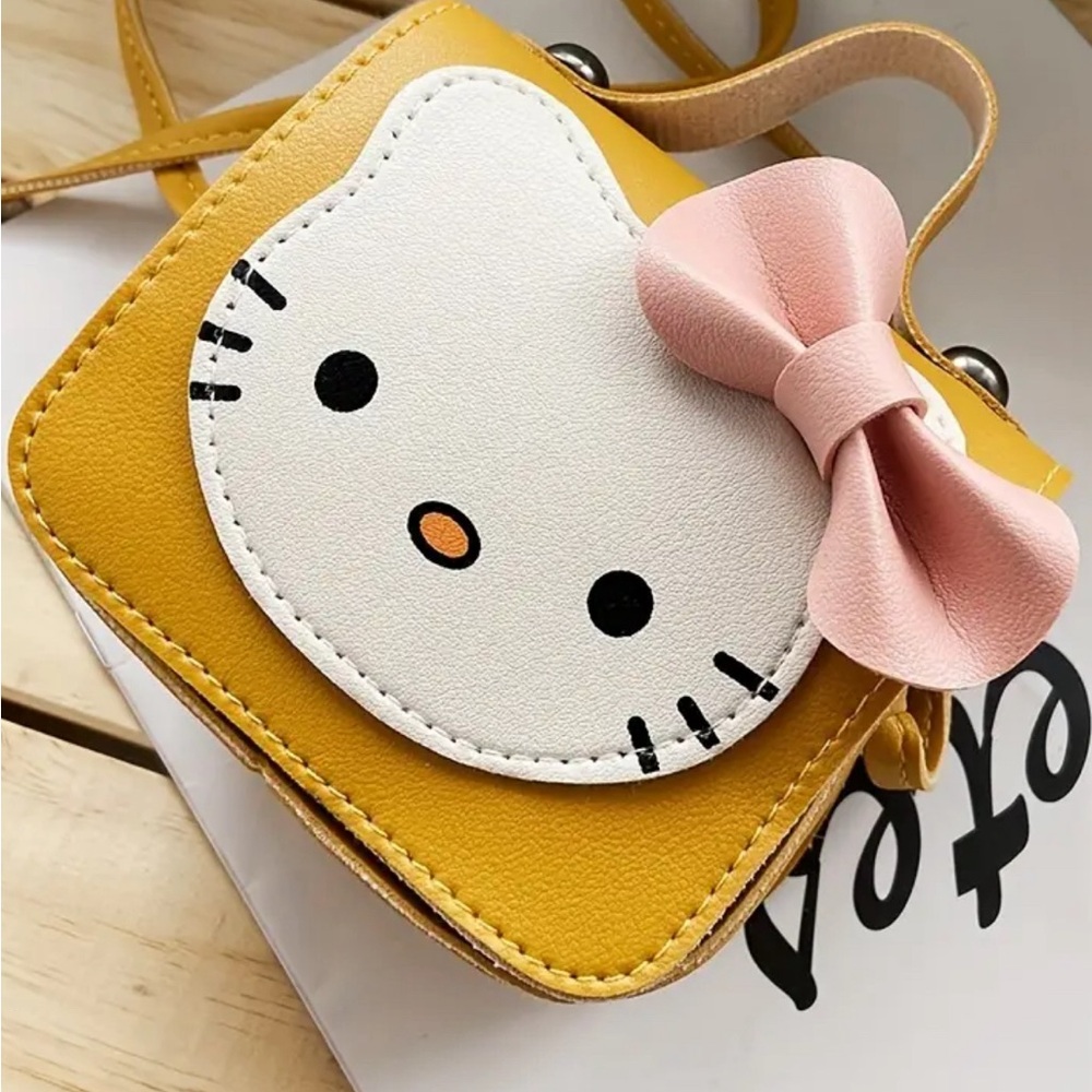 Hello Kitty Lil Pocket Book Fold Over Snap Closure Crossbody Strap Coin Purse